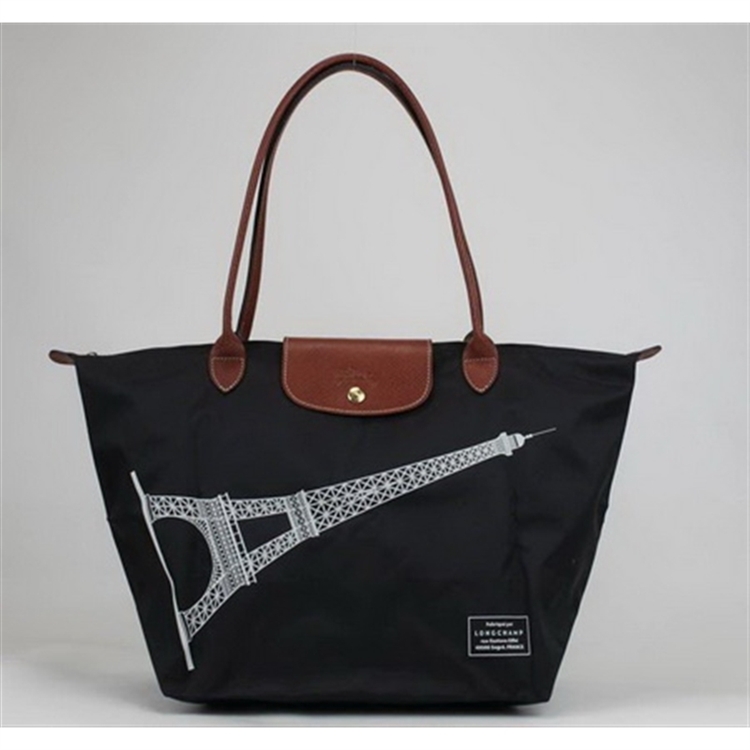Longchamp Eiffel Tower Bags Black - Click Image to Close