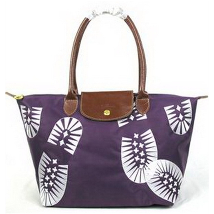 Longchamp Footprint Stampa Bags Purple