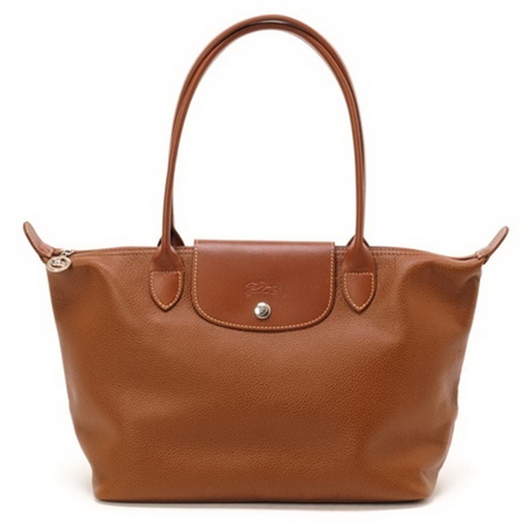 Longchamp Leather Tote Bags COGNAC Sale